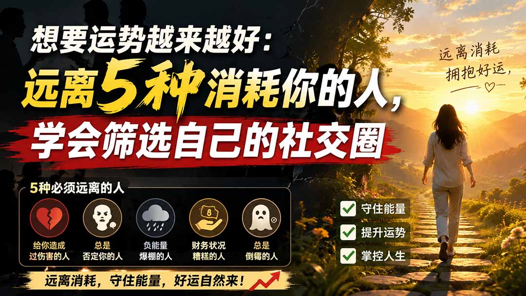付费文章：想要运势越来越好：远离5种消耗你的人，学会筛选自己的社交圈-MFXUI中国站