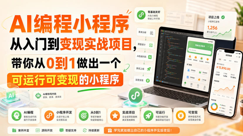 AI编程小程序从入门到变现实战项目,带你从0到1做出一个可运行可变现的小程序-MFXUI中国站