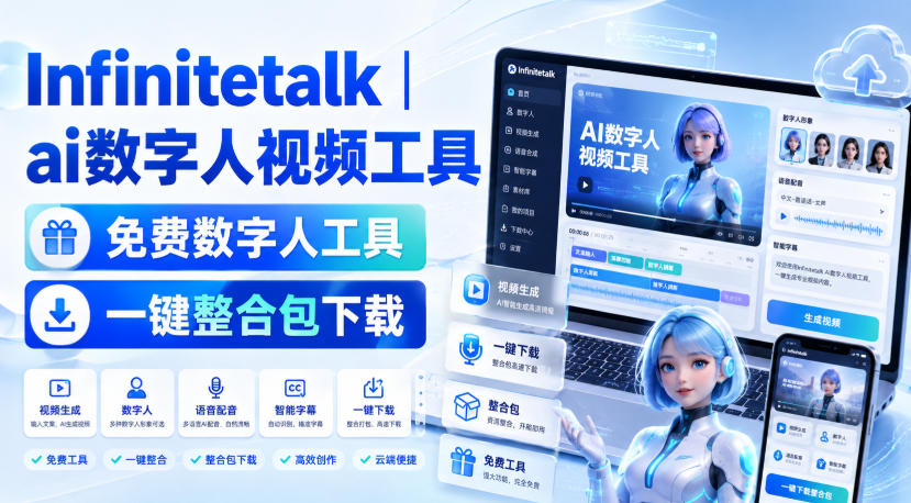 Infinitetalk丨ai数字人视频工具，免费数字人工具，一键整合包下载-MFXUI中国站
