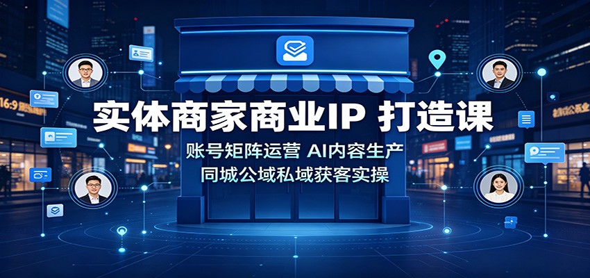实体商家商业IP打造课：账号矩阵运营，AI内容生产，同城公域私域获客实操-MFXUI中国站