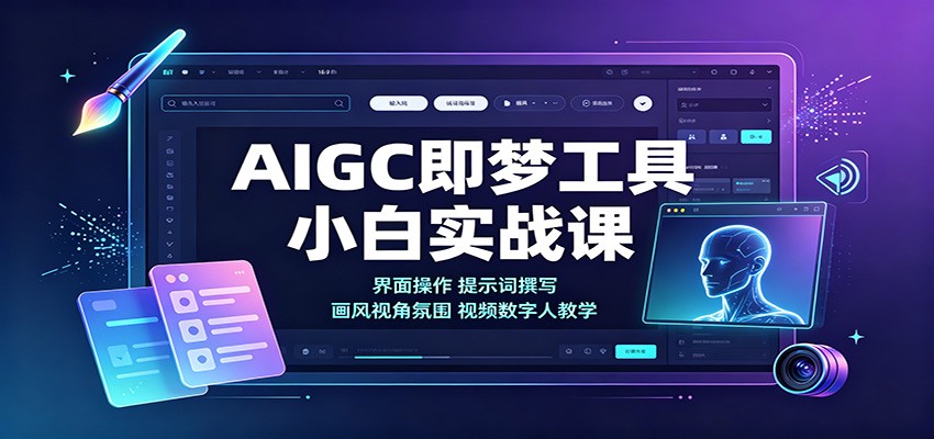 AIGC即梦工具小白实战课：界面操作，提示词撰写，画风视角氛围视频数字人教学-MFXUI中国站