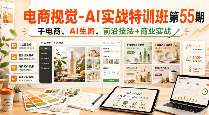 电商视觉-AI实战特训班第55期，干电商，AI生图，前沿技法+商业实战-MFXUI中国站