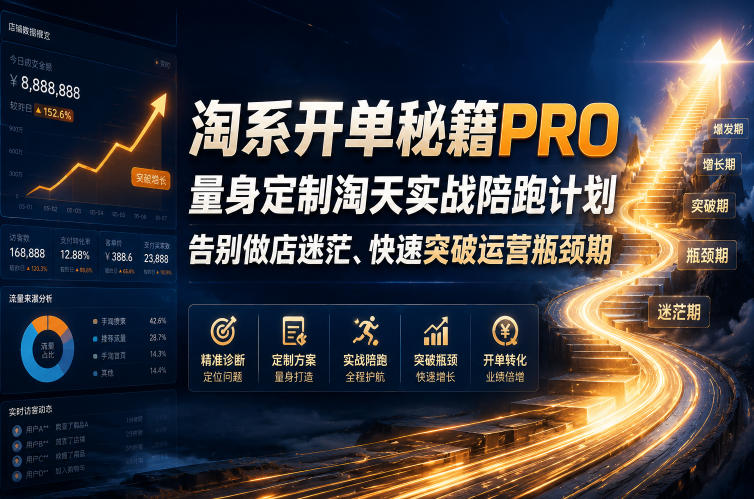 淘系开单秘籍PRO，量身定制淘天实战陪跑计划，告别做店迷茫、快速突破运营瓶颈期(更新260823)-MFXUI中国站