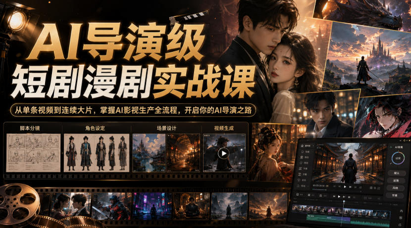 AI导演级短剧漫剧实战课,从单条视频到连续大片,掌握AI影视生产全流程,开启你的AI导演之路!-MFXUI中国站