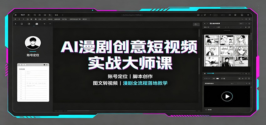 AI漫剧创意短视频实战大师课：账号定位脚本创作，图文转视频，漫剧全流程落地教学-MFXUI中国站