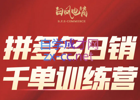 白凤电商·拼多多日销千单训练营(更新8月)-MFXUI中国站