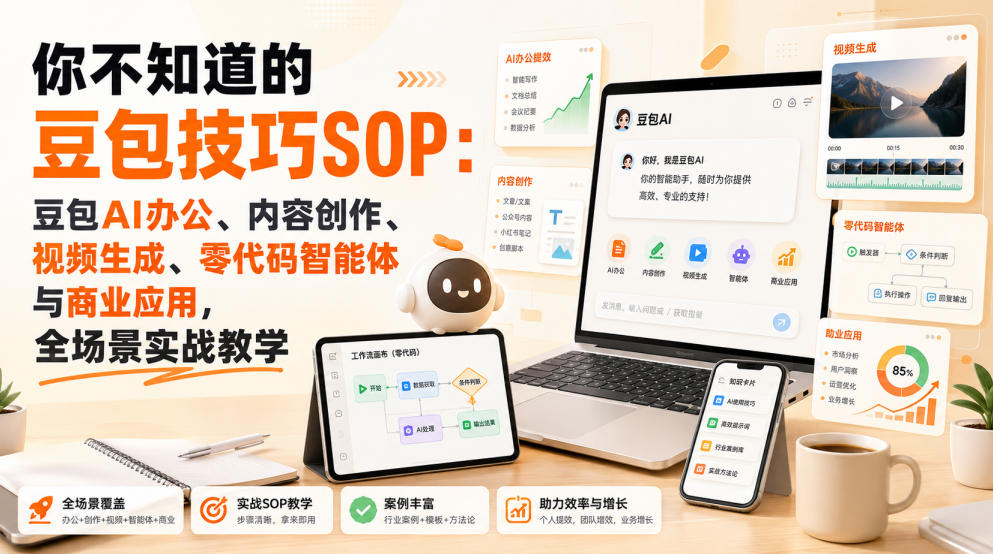 你不知道的豆包技巧SOP：豆包AI办公、内容创作、视频生成、零代码智能体与商业应用，全场景实战教学-MFXUI中国站
