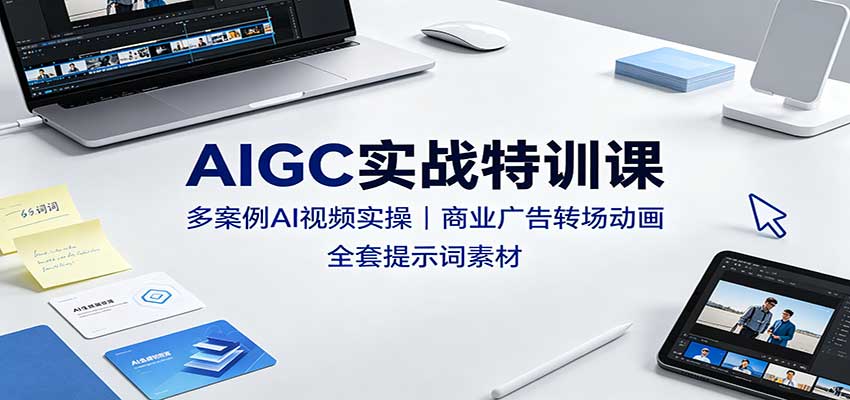 AIGC实战特训课：多案例AI视频实操，商业广告转场动画，全套提示词素材-MFXUI中国站