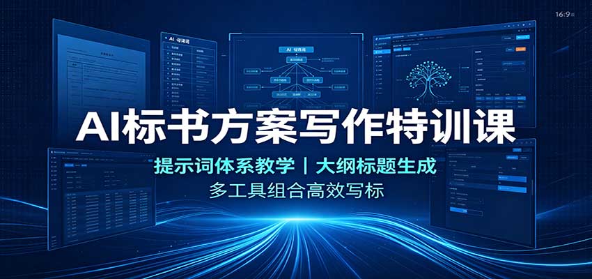 AI标书方案写作特训课：提示词体系教学，大纲标题生成，多工具组合高效写标-MFXUI中国站