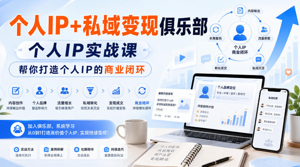 个人IP+私域变现俱乐部，个人IP实战课，帮你打造个人IP的商业闭环-MFXUI中国站