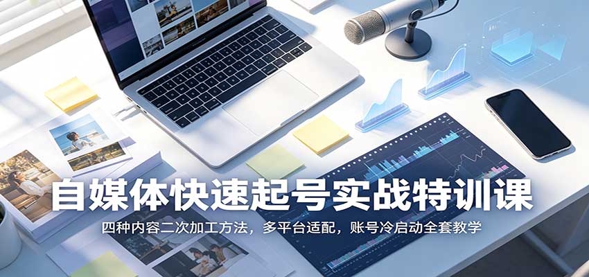 自媒体快速起号实战特训课：四种内容二次加工方法，多平台适配，账号冷启动全套教学-MFXUI中国站