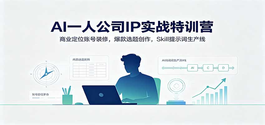 AI一人公司IP实战特训营：商业定位账号装修，爆款选题创作，Skill提示词生产线-MFXUI中国站
