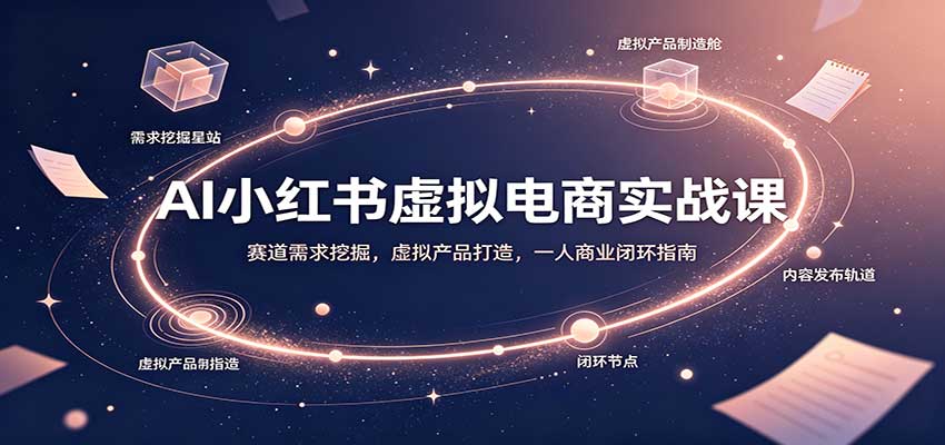 AI小红书虚拟电商实战课:赛道需求挖掘,虚拟产品打造,一人商业闭环指南-MFXUI中国站