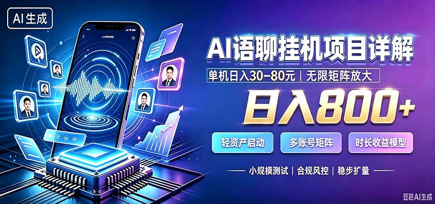 AI语聊挂机，日入800+，适用个人副业，工作室矩阵操作-MFXUI中国站