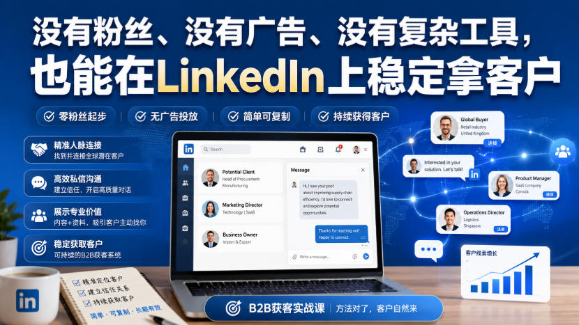 没有粉丝、没有广告、没有复杂工具,也能在LinkedIn上稳定拿客户【原创双语字幕】-MFXUI中国站