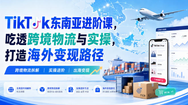 TikTok东南亚进阶课，吃透跨境物流与实操，打造海外变现路径-MFXUI中国站