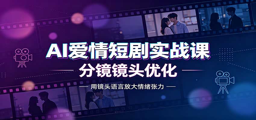 AI爱情短剧实战课：故事剧本创作，分镜镜头优化，智能体提示词-MFXUI中国站