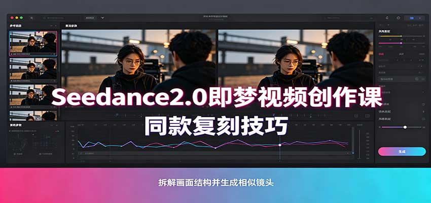 Seedance2.0即梦视频创作课：剧本式视频制作，同款复刻技巧，多行业案例落地教学-MFXUI中国站