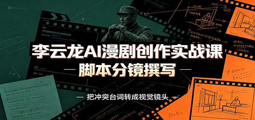 李云龙AI漫剧创作实战课：角色人设还原，脚本分镜撰写，AI漫剧成片完整制作教学-MFXUI中国站