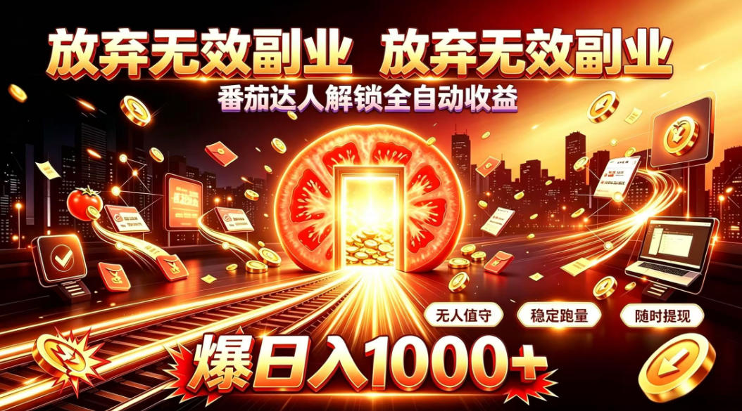 放弃无效副业，番茄达人解锁全自动收益，日入1k+，门槛最低的线上轻资产项目【揭秘】-MFXUI中国站