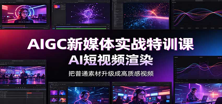 AIGC新媒体实战特训课：工具入门实操，AI短视频渲染，数字人商业视频制作-MFXUI中国站