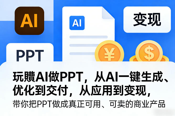 玩賺AI做PPT，从AI一键生成、优化到交付，从应用到变现，带你把PPT做成真正可用、可卖的商业产品(更新0904)-MFXUI中国站