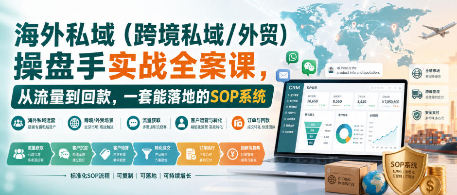 海外私域(跨境私域/外贸)操盘手实战全案课，从流量到回款，一套能落地的SOP系统-MFXUI中国站