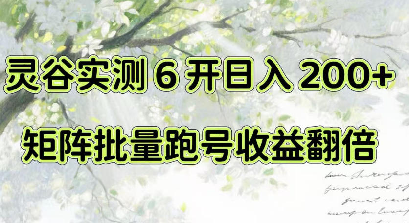 一台电脑就能做！灵谷实测6开日入200+，矩阵批量跑号收益翻倍【揭秘】-MFXUI中国站