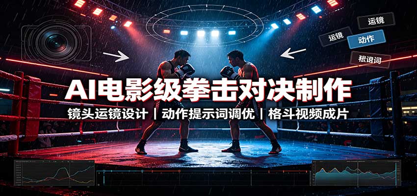AI电影级拳击对决制作：镜头运镜设计，动作提示词调优，格斗视频成片-MFXUI中国站