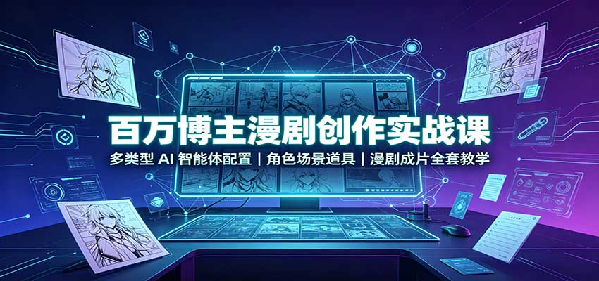 百万博主漫剧创作实战课：多类型AI智能体配置，角色场景道具，漫剧成片全套教学-MFXUI中国站