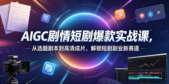 AIGC剧情短剧爆款实战课，从选题剧本到高清成片，解锁短剧副业新赛道(更新0906)-MFXUI中国站
