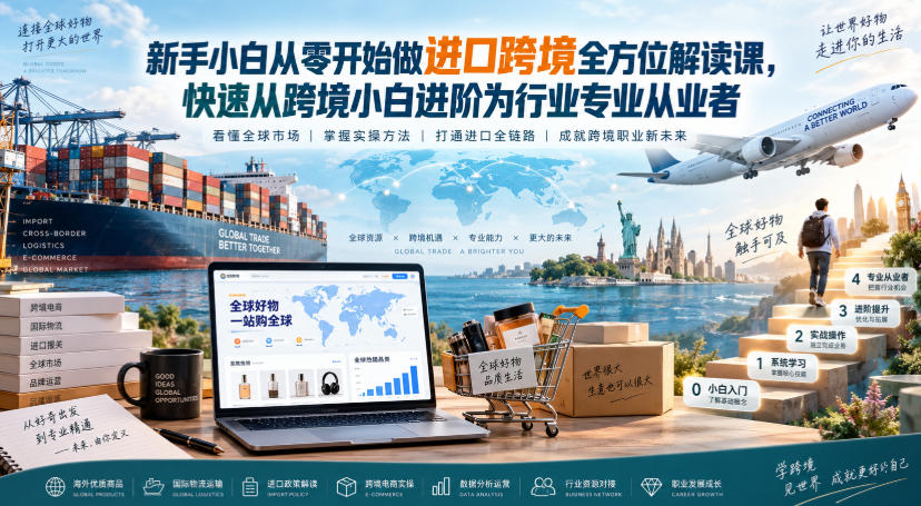 新手小白从零开始做进口跨境全方位解读课，快速从跨境小白进阶为行业专业从业者-MFXUI中国站