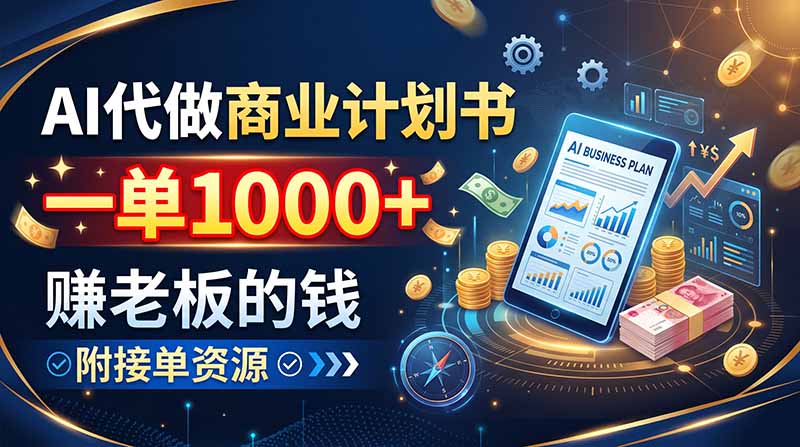AI代做商业计划书，一单1000+，赚老板的钱，附接单资源-MFXUI中国站