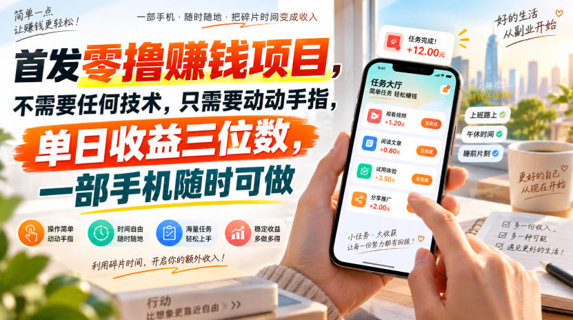首发零撸賺钱项目，不需要任何技术，只需要动动手指，单日收益三位数，一部手机随时可做【揭秘】-MFXUI中国站