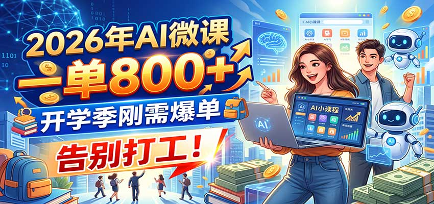 2026年AI微课，一单800+，开学季刚需爆单，告别打工！-MFXUI中国站