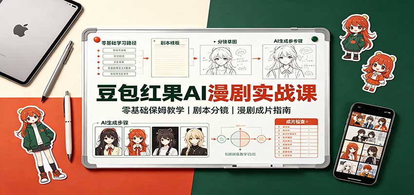 豆包红果AI漫剧实战课：零基础保姆教学，剧本分镜，漫剧成片指南-MFXUI中国站