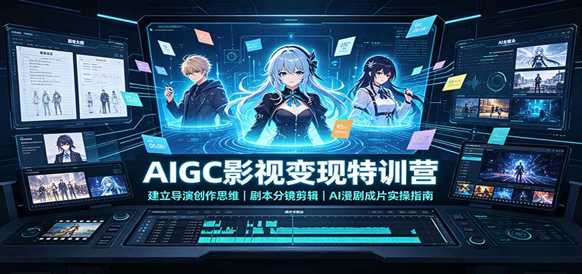 AIGC影视变现特训营：建立导演创作思维，剧本分镜剪辑，AI漫剧成片实操指南-MFXUI中国站