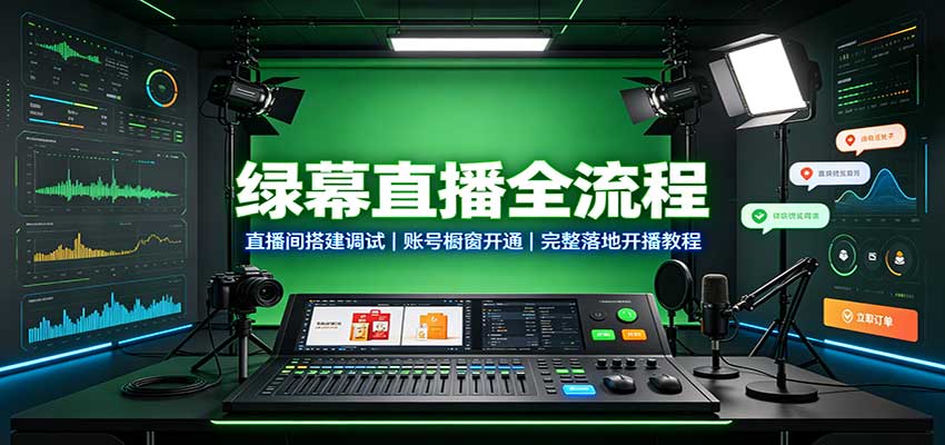 绿幕直播全流程：直播间搭建调试，账号橱窗开通，完整落地开播教程-MFXUI中国站