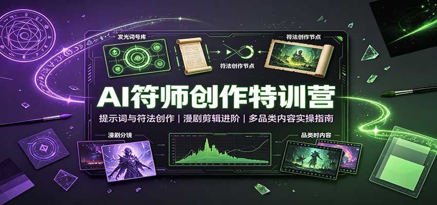AI符师创作特训营：提示词与符法创作，漫剧剪辑进阶，多品类内容实操指南-MFXUI中国站