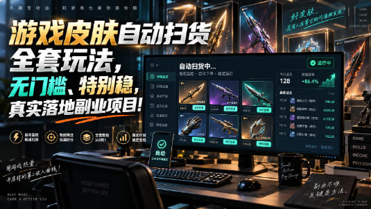 游戏皮肤自动扫货全套玩法，无门槛、特别稳，真实落地副业项目！【揭秘】-MFXUI中国站