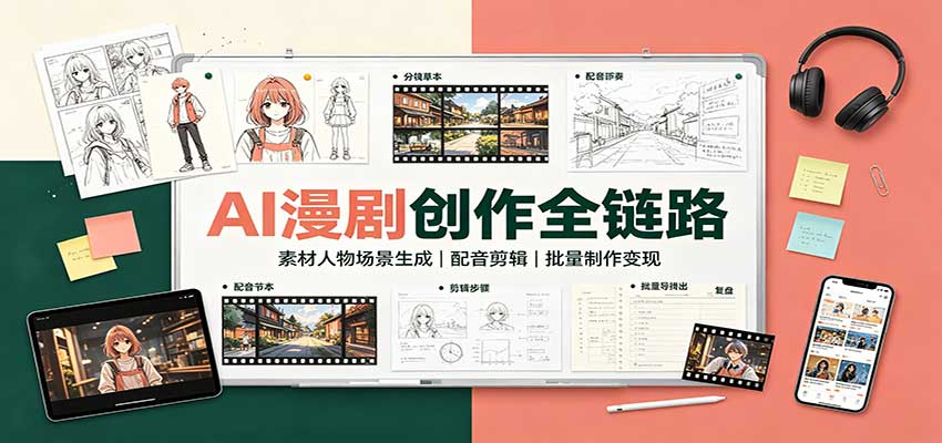 AI漫剧创作全链路:素材人物场景生成,配音剪辑,批量制作变现-MFXUI中国站