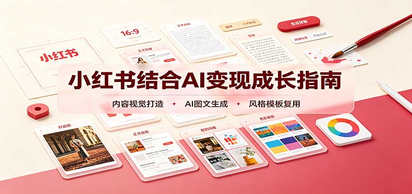 小红书结合AI变现成长指南:账号精准定位,内容视觉打造,搭建可复制流量获客体系-MFXUI中国站