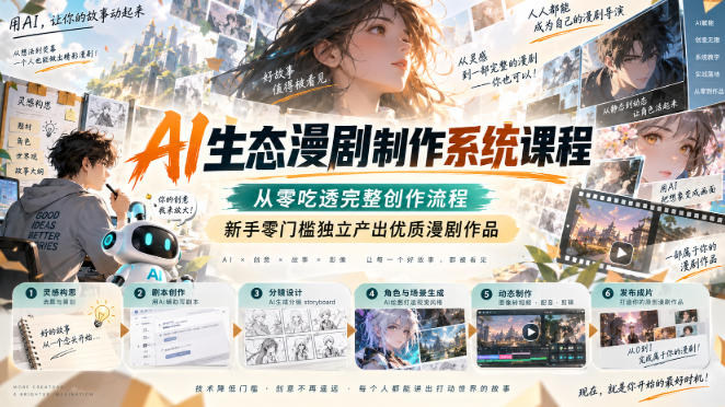AI生态漫剧制作系统课程，从零吃透完整创作流程，新手零门槛独立产出优质漫剧作品-MFXUI中国站