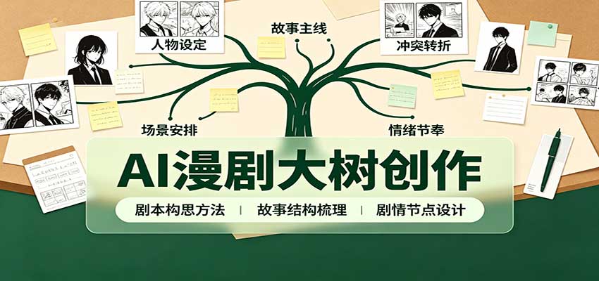 AI漫剧大树创作：剧本构思课程讲解，软件插件配置，配套工具资料完整梳理-MFXUI中国站