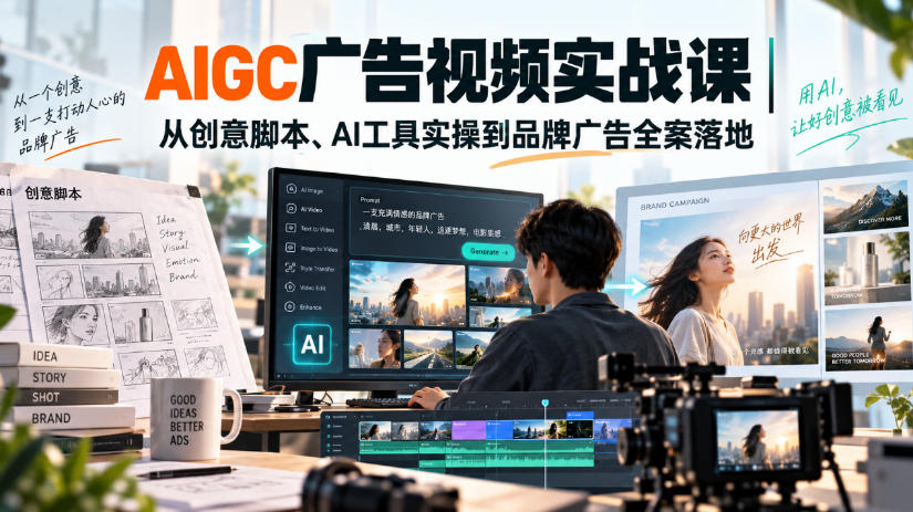 AIGC广告视频实战课|从创意脚本、AI工具实操到品牌广告全案落地-MFXUI中国站