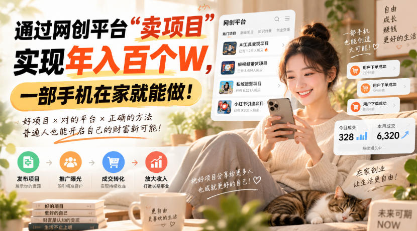 靠卖网创项目变现，一年拿下百万收益！一台手机就能操作！-MFXUI中国站