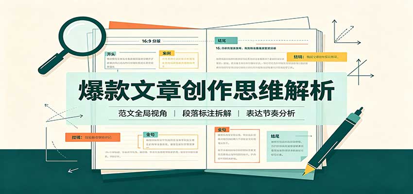 爆款文章创作思维解析：全局视角拆解范文，梳理行文逻辑，搭配真实拆文实操案例-MFXUI中国站