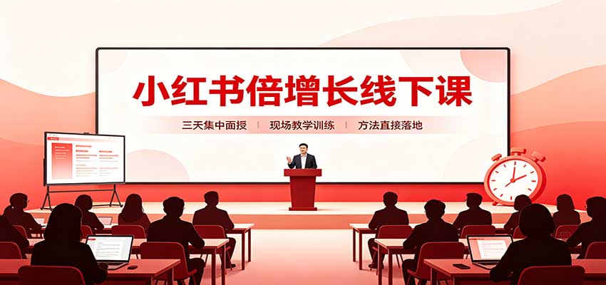 小红书倍增长线下课：三天集中面授，拆解选品、素材制作与起号全链路-MFXUI中国站
