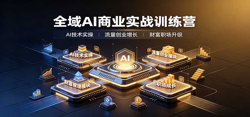 全域AI商业实战训练营：涵盖AI技术实操、流量创业、财富管理与职场成长全体系内容-MFXUI中国站