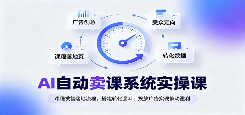 AI自动卖课系统实操课：课程发售落地流程，搭建转化漏斗，投放广告实现被动盈利-MFXUI中国站